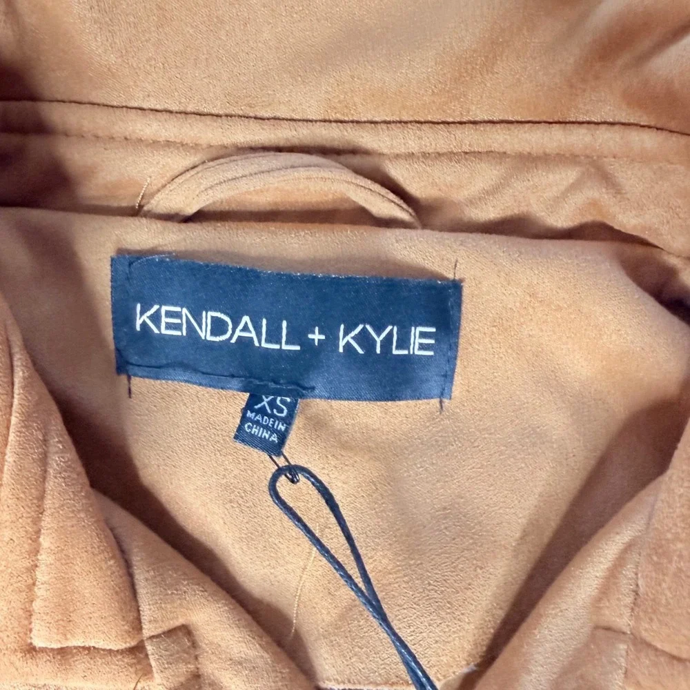 Kendall + Kylie Faux Suede Sleeveless Trench Dress XS Belted Brown‎ NEW